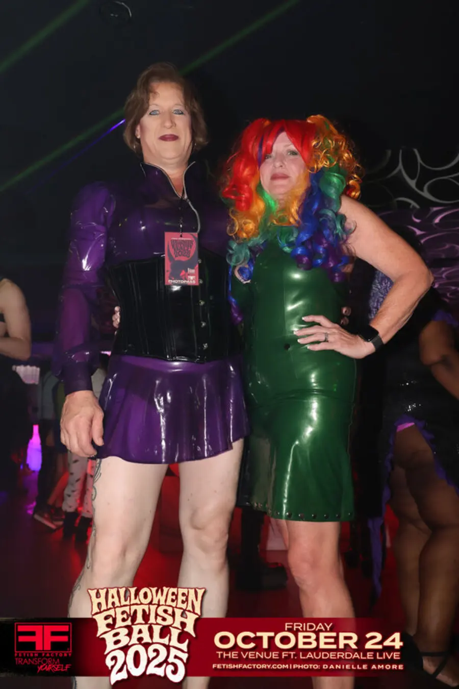 Halloween Fetish Ball guest in fetish costume