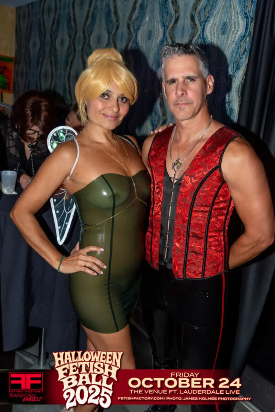 Halloween Fetish Ball guest in fetish costume