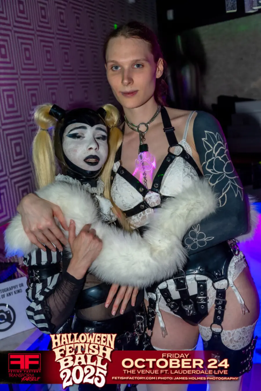 Halloween Fetish Ball guest in fetish costume
