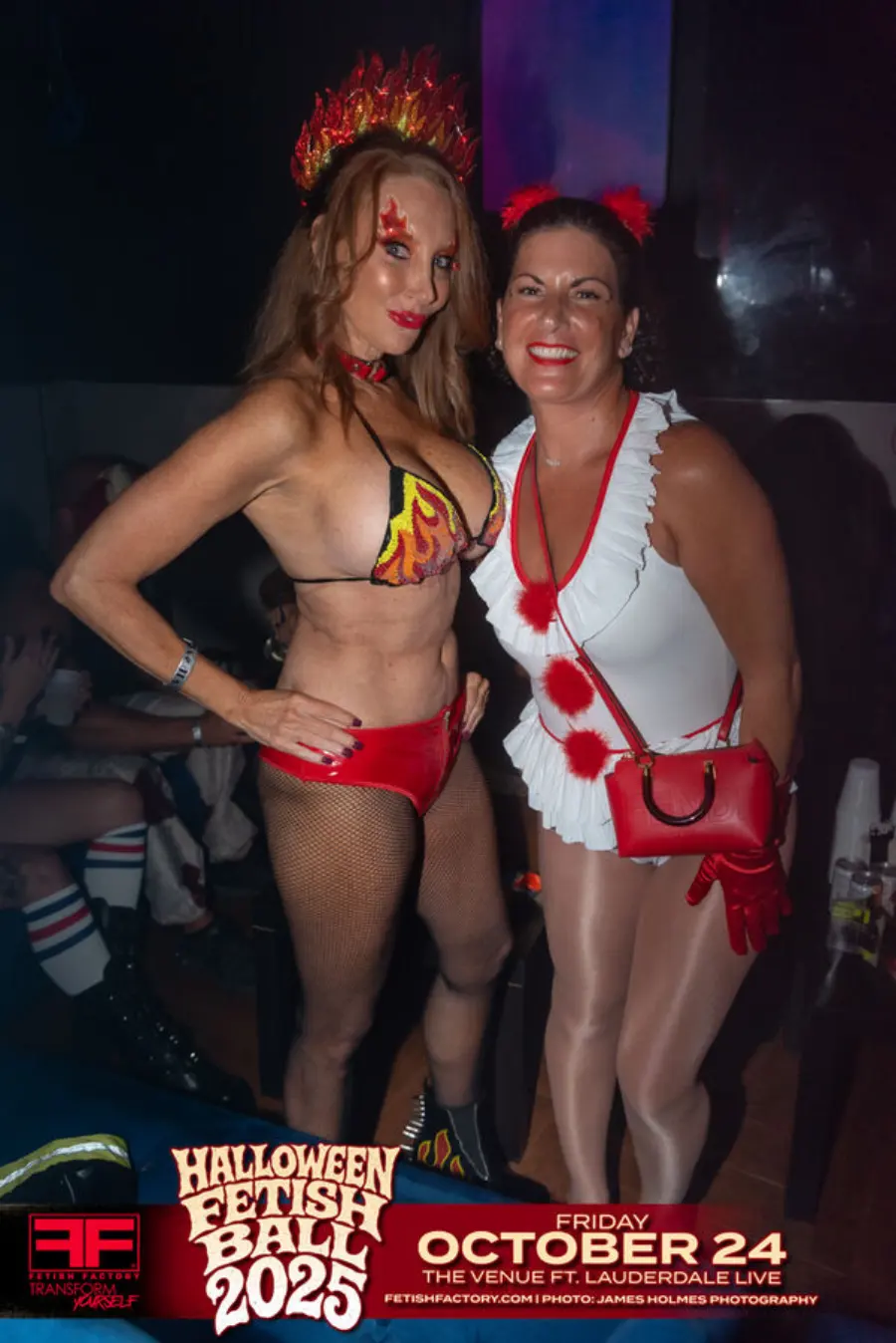 Halloween Fetish Ball guest in fetish costume