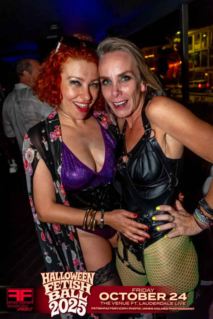Halloween Fetish Ball guest in fetish costume